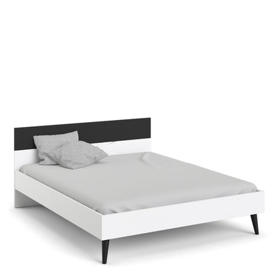 Oslo Bed 160 x 200 White Black Mat