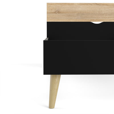Oslo Bed 90 x 200 Black and Oak