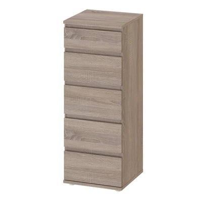 Nova Narrow Chest of 5 Drawers in Truffle