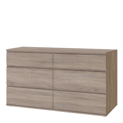 Nova Wide Chest of 6 Drawers (3+3) in Truffle