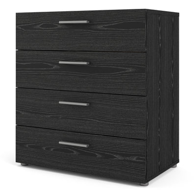 Pepe Chest of 4 Drawers in Black woodgrain