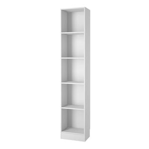 Basic Tall Narrow Bookcase (4 Shelves) in White