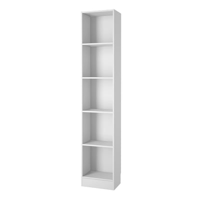 Basic Tall Narrow Bookcase (4 Shelves) in White