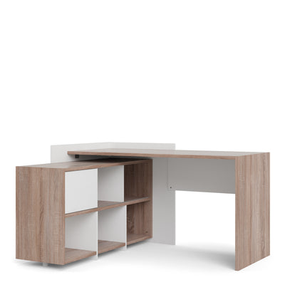 Function Plus Unit Desk with 6 Shelf Bookcase 140x120xh80 cm