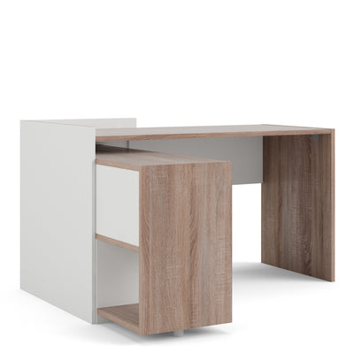 Function Plus Unit Desk with 6 Shelf Bookcase 140x120xh80 cm