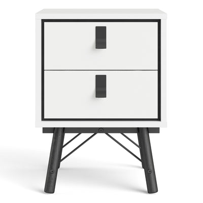 Ry Bedside cabinet 2 drawer Matt White