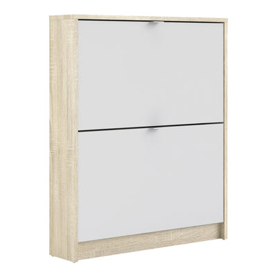 Shoe cabinet w. 2 tilting doors and 1 layer