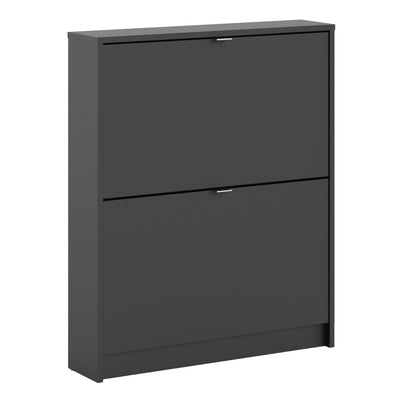 Shoe cabinet w. 2 tilting doors and 1 layer