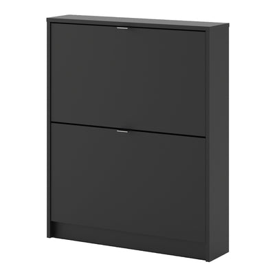 Shoe cabinet w. 2 tilting doors and 1 layer