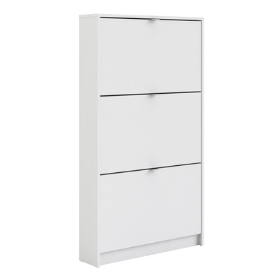 Shoe cabinet w. 3 tilting doors and 1 layer