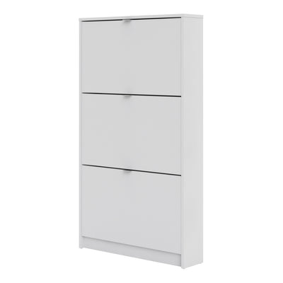 Shoe cabinet w. 3 tilting doors and 1 layer