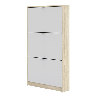 Shoe cabinet w. 3 tilting doors and 1 layer