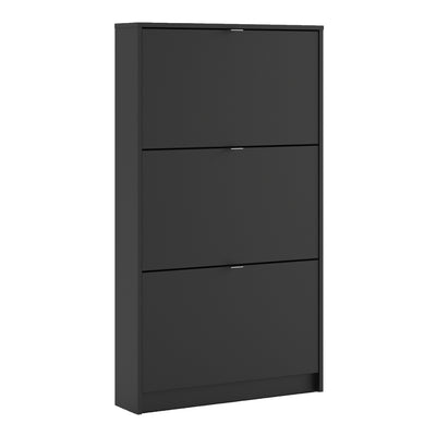 Shoe cabinet w. 3 tilting doors and 1 layer