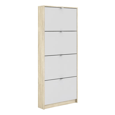 Shoe cabinet w. 4 tilting doors and 1 layer