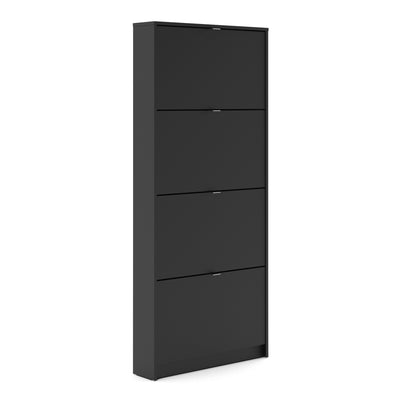 Shoe cabinet w. 4 tilting doors and 1 layer