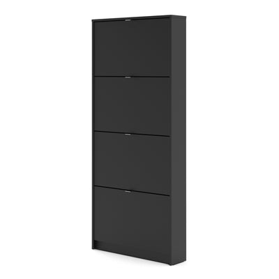 Shoe cabinet w. 4 tilting doors and 1 layer