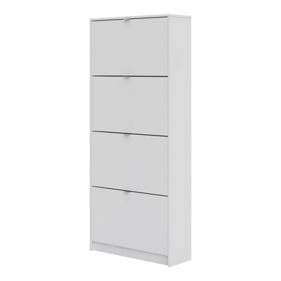 Shoe cabinet w. 4 tilting doors and 2 layers