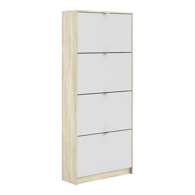 Shoe cabinet w. 4 tilting doors and 2 layers