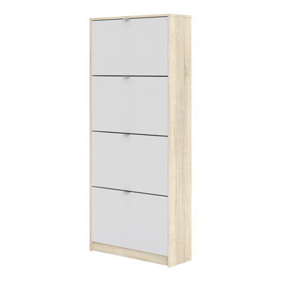 Shoe cabinet w. 4 tilting doors and 2 layers