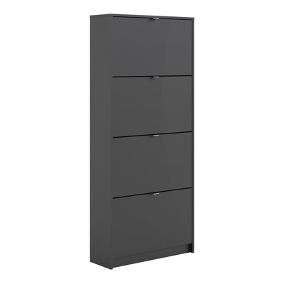 Shoe cabinet w. 4 tilting doors and 2 layers