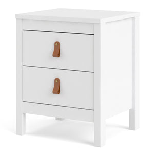 Barcelona Bedside Table 2 drawers in White