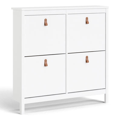 Barcelona Shoe cabinet 4 compartments in White