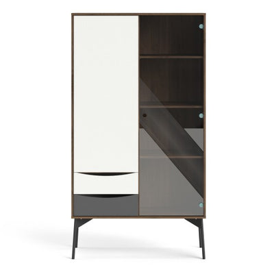 Fur China cabinet 1 door + 1 glass door + 2 drawers