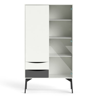 Fur China cabinet 1 door + 1 glass door + 2 drawers