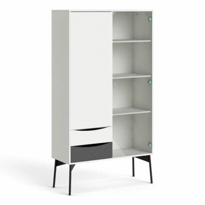 Fur China cabinet 1 door + 1 glass door + 2 drawers