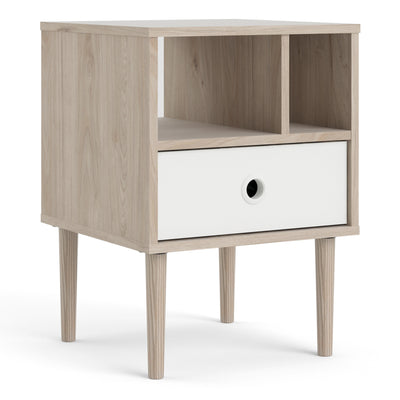 Rome Nightstand 1 drawer in Jackson Hickory Oak with White