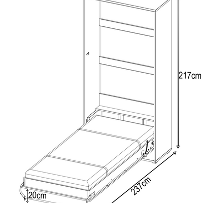 CP-03 Vertical Wall Bed Concept 90cm
