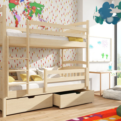 Wooden Bunk Bed Gabi with Storage