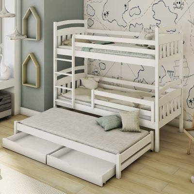 Wooden Bunk Bed Alan with Trundle and Storage