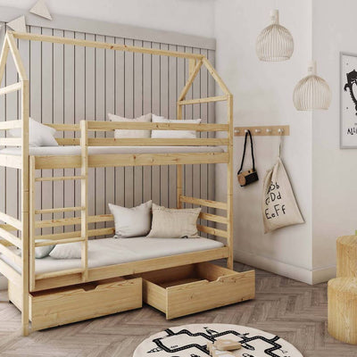 Wooden Bunk Bed Alex With Storage
