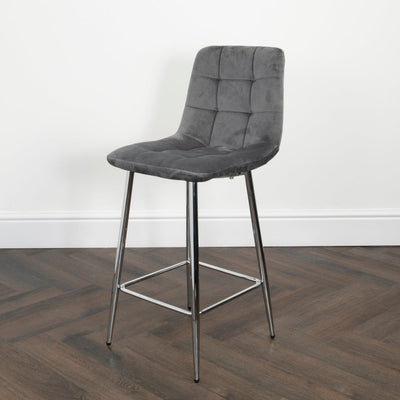Squared Grey Kitchen Bar Stools (set of 2)