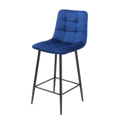Squared Navy Blue Kitchen Bar Stools (set of 2)