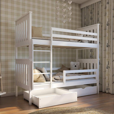 Wooden Bunk Bed Bruno with Storage