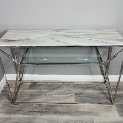 Marble Glass Console Table