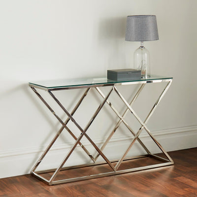 Pyramid Silver Console Table