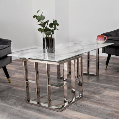 Marble Glass Manhattan Coffee Table