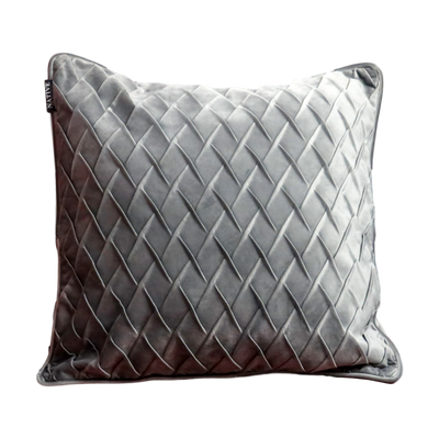 Diamond Pattern Grey Velvet Cushion Cover