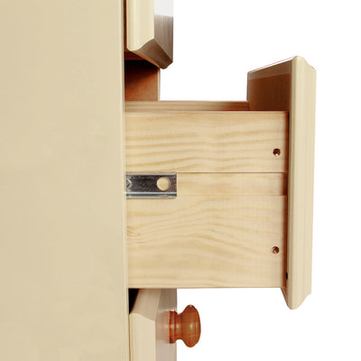 Copenhagen 3 Door 4 Drawer Wardrobe in Cream/Pine