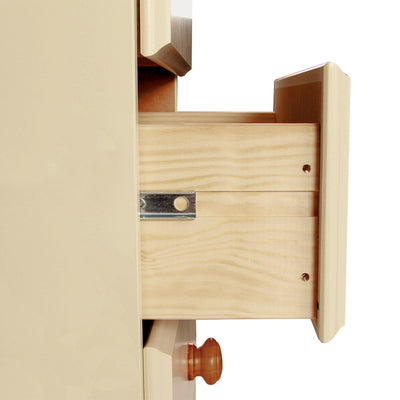Copenhagen 3 Drawer Bedside in Cream/Pine