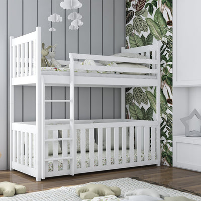 Wooden Bunk Bed Cris with Cot Bed