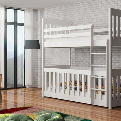 Wooden Bunk Bed Cris with Cot Bed