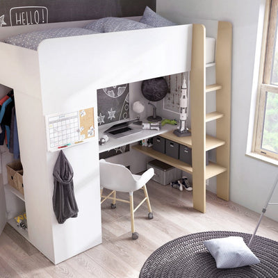 Tom TM-01 Bunk Bed with Computer Desk and Wardrobe