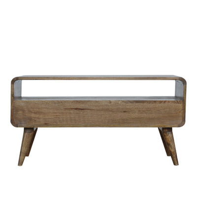 Curved Grey Washed Media Unit