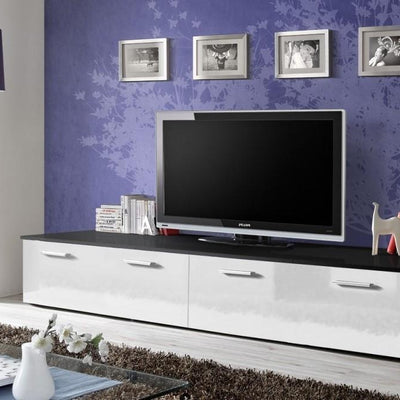 Duo TV Cabinet in Black and White Gloss