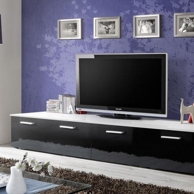 Duo TV Cabinet in White and Black Gloss