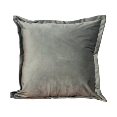 Grey Velvet Cushion - Feather Filled